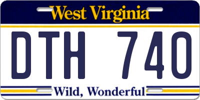 WV license plate DTH740