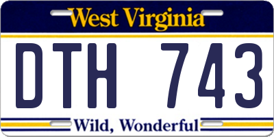 WV license plate DTH743