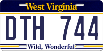 WV license plate DTH744