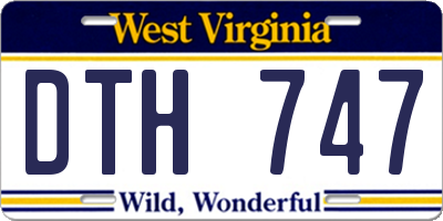 WV license plate DTH747