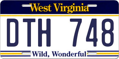 WV license plate DTH748