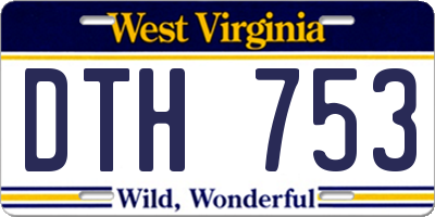 WV license plate DTH753