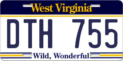WV license plate DTH755