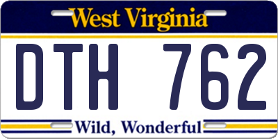 WV license plate DTH762