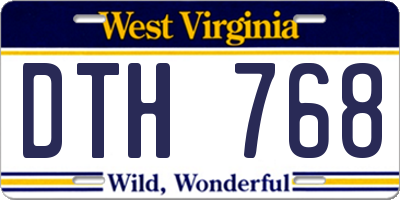WV license plate DTH768