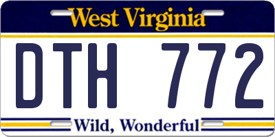 WV license plate DTH772
