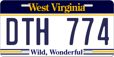 WV license plate DTH774