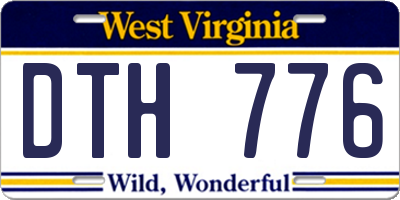 WV license plate DTH776