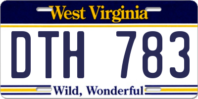 WV license plate DTH783