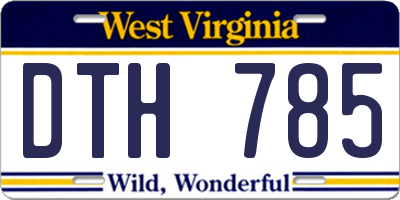 WV license plate DTH785