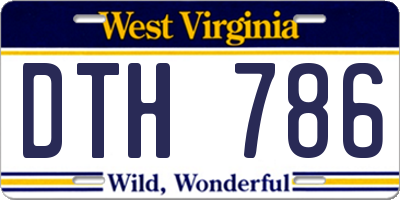 WV license plate DTH786