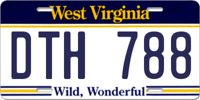 WV license plate DTH788