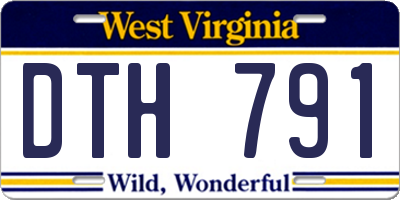 WV license plate DTH791
