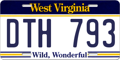 WV license plate DTH793