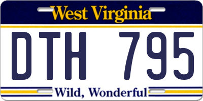 WV license plate DTH795