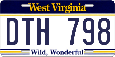 WV license plate DTH798