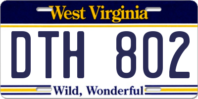 WV license plate DTH802