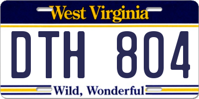 WV license plate DTH804