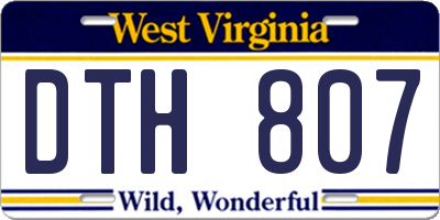 WV license plate DTH807