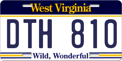 WV license plate DTH810
