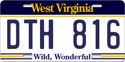 WV license plate DTH816
