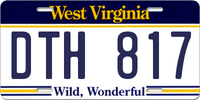 WV license plate DTH817