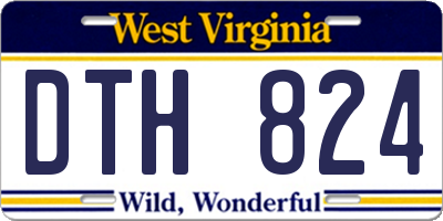 WV license plate DTH824
