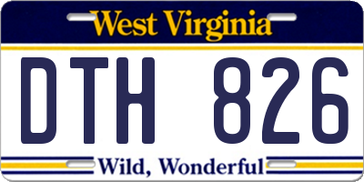 WV license plate DTH826