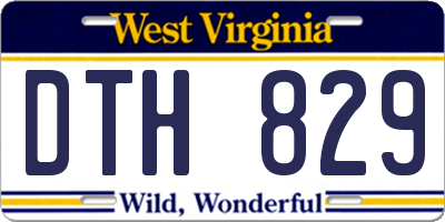 WV license plate DTH829