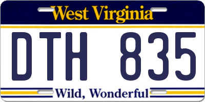 WV license plate DTH835