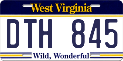 WV license plate DTH845