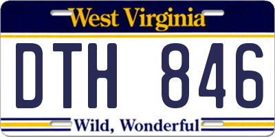 WV license plate DTH846