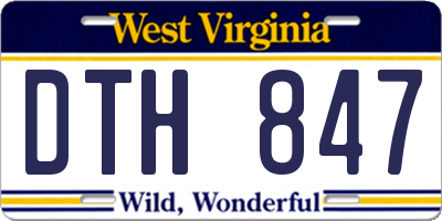 WV license plate DTH847