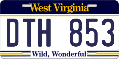 WV license plate DTH853