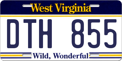 WV license plate DTH855