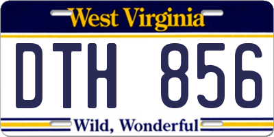 WV license plate DTH856