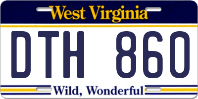 WV license plate DTH860