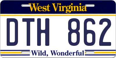 WV license plate DTH862