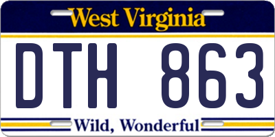 WV license plate DTH863