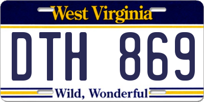 WV license plate DTH869