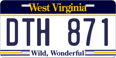 WV license plate DTH871