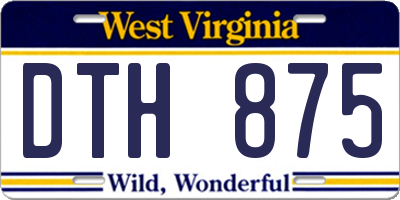 WV license plate DTH875