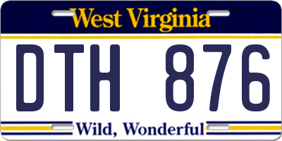WV license plate DTH876