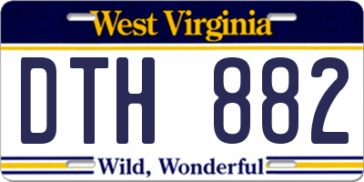 WV license plate DTH882