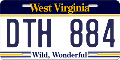 WV license plate DTH884