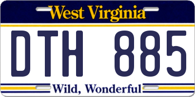 WV license plate DTH885