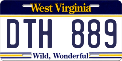 WV license plate DTH889