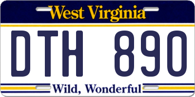 WV license plate DTH890