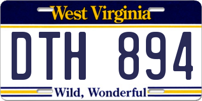 WV license plate DTH894