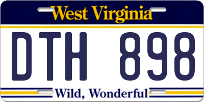 WV license plate DTH898
